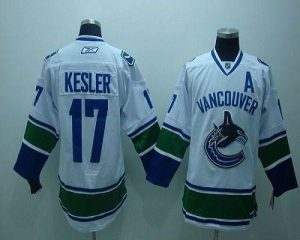 Canucks #17 Ryan Kesler White Embroidered Youth NHL Jersey