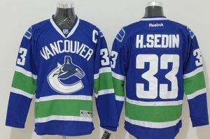Canucks #33 Henrik Sedin Blue Stitched NHL Jersey
