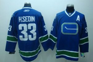 Canucks #33 Henrik Sedin Embroidered Blue Third NHL Jersey