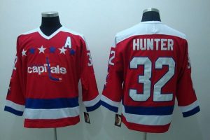 Capitals #32 Hunter Embroidered CCM Throwback Red NHL Jersey