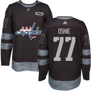 Capitals #77 T.J Oshie Black 1917-2017 100th Anniversary Stitched NHL Jersey