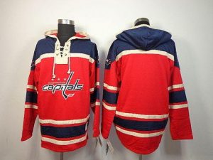Capitals Blank Red Sawyer Hooded Sweatshirt Embroidered NHL Jersey