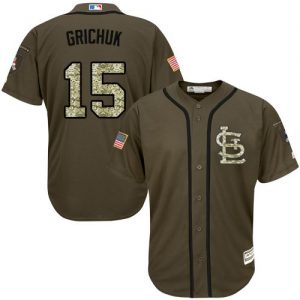 Cardinals #15 Randal Grichuk Green Salute to Service Stitched MLB Jersey