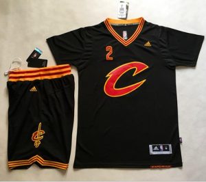 Cavaliers #2 Kyrie Irving Black Short Sleeve C A Set Stitched NBA Jersey