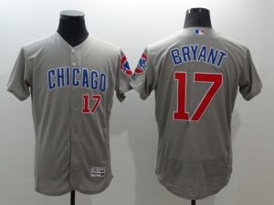 Cubs #17 Kris Bryant Grey Flexbase Authentic Collection Road Stitched MLB Jersey