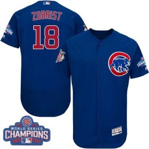 Cubs #18 Ben Zobrist Blue Flexbase Authentic Collection 2016 World Series Champions Stitched MLB Jersey