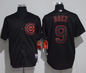 Cubs #9 Javier Baez Black Strip Stitched MLB Jersey