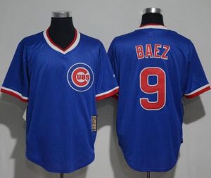 Cubs #9 Javier Baez Blue Cooperstown Stitched MLB Jersey