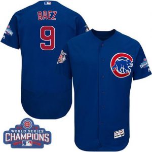 Cubs #9 Javier Baez Blue Flexbase Authentic Collection 2016 World Series Champions Stitched MLB Jersey