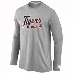 Detroit Tigers Long Sleeve MLB T-Shirt Grey