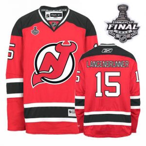 Devils #15 Jamie Langenbrunner 2012 Stanley Cup Finals Red Embroidered NHL Jersey