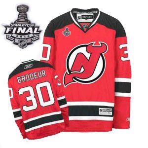 Devils #30 Martin Brodeur Red Home 2012 Stanley Cup Embroidered Youth NHL Jersey