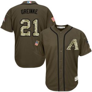 Diamondbacks #21 Zack Greinke Green Salute to Service Stitched Youth MLB Jersey