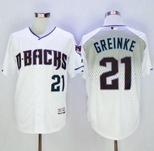 Diamondbacks #21 Zack Greinke White Capri New Cool Base Stitched MLB Jersey