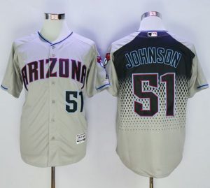 Diamondbacks #51 Randy Johnson Gray Capri New Cool Base Stitched MLB Jersey
