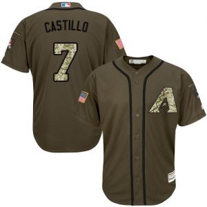 Diamondbacks #7 Welington Castillo Green Salute to Service Stitched Youth MLB Jersey