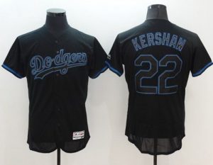 Dodgers #22 Clayton Kershaw Black Fashion Flexbase Authentic Collection Stitched MLB Jersey
