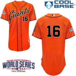 Giants #16 Angel Pagan Orange Cool Base W 2014 World Series Patch Stitched MLB Jersey