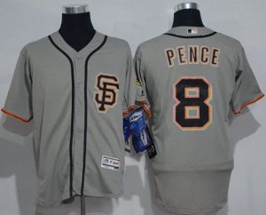 Giants #8 Hunter Pence Grey Flexbase Authentic Collection Road 2 Stitched MLB jerseys