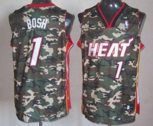 Heat #1 Chris Bosh Camo Stealth Collection Embroidered NBA Jersey