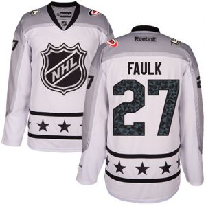 Hurricanes #27 Justin Faulk White 2017 All-Star Metropolitan Division Women's Stitched NHL Jersey