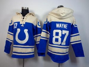Indianapolis Colts #87 Reggie Wayne Royal Blue Sawyer Hooded Sweatshirt NFL Hoodie