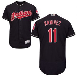 Indians #11 Jose Ramirez Navy Blue Flexbase Authentic Collection Stitched MLB Jersey