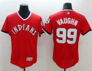 Indians #99 Ricky Vaughn Red Flexbase Authentic Collection 1978 Turn Back The Clock Stitched MLB Jersey