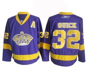 Kings #32 Jonathan Quick Purple Embroidered NHL Jersey