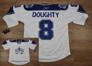 Kings #8 Drew Doughty White Embroidered NHL Jersey