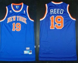 Knicks #19 Willis Reed Blue Throwback Stitched NBA Jersey