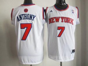 Knicks #7 Carmelo Anthony White Home New 2012-13 Season Embroidered NBA Jersey
