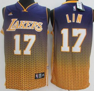Lakers #17 Jeremy Lin Purple Resonate Fashion Stitched NBA Jersey