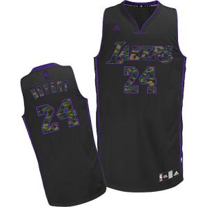 Lakers #24 Kobe Bryant Black Camo Fashion Embroidered NBA Jersey