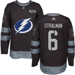 Lightning #6 Anton Stralman Black 1917-2017 100th Anniversary Stitched NHL Jersey