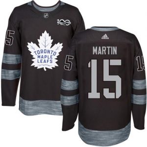 Maple Leafs #15 Matt Martin Black 1917-2017 100th Anniversary Stitched NHL Jersey