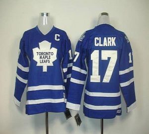 Maple Leafs #17 Wendel Clark Blue Home Embroidered Youth NHL Jersey