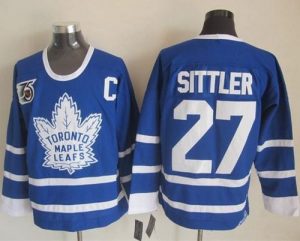 Maple Leafs #27 Darryl Sittler Blue 75th CCM Throwback Stitched NHL Jersey