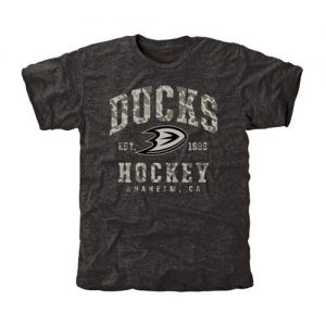 Men's Anaheim Ducks Black Camo Stack T-Shirt