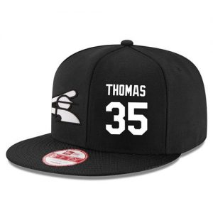 Men's Chicago White Sox #35 Frank Thomas Stitched New Era Black 9FIFTY Snapback Adjustable Hat