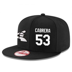 Men's Chicago White Sox #53 Melky Cabrera Stitched New Era Black 9FIFTY Snapback Adjustable Hat