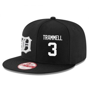 Men's Detroit Tigers #3 Alan Trammell Stitched New Era Black 9FIFTY Snapback Adjustable Hat