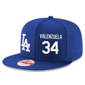 Men's Los Angeles Dodgers #34 Fernando Valenzuela Stitched New Era Royal Blue 9FIFTY Snapback Adjustable Hat