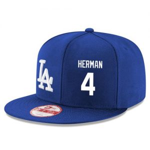 Men's Los Angeles Dodgers #4 Babe Herman Stitched New Era Royal Blue 9FIFTY Snapback Adjustable Hat