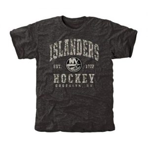 Men's New York Islanders Black Camo Stack T-Shirt
