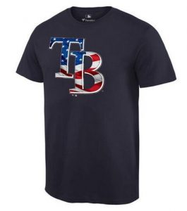 Men's Tampa Bay Rays USA Flag Fashion T-Shirt Navy Blue
