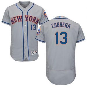Mets #13 Asdrubal Cabrera Grey Flexbase Authentic Collection Stitched MLB Jersey