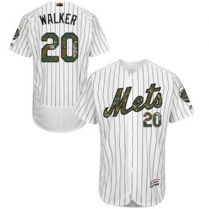 Mets #20 Neil Walker White(Blue Strip) Flexbase Authentic Collection 2016 Memorial Day Stitched MLB Jersey