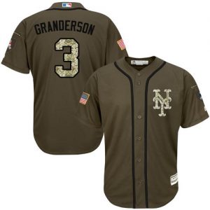 Mets #3 Curtis Granderson Green Salute to Service Stitched MLB Jersey