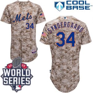 Mets #34 Noah Syndergaard Camo Alternate Cool Base W 2015 World Series Patch Stitched MLB Jersey